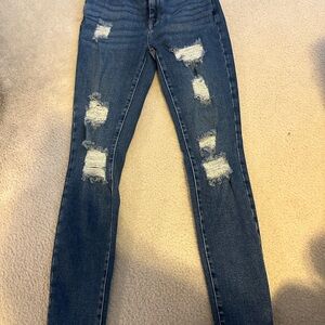PacSun Ripped Dark Blue Skinny Jeans